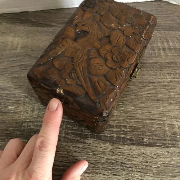 Hand Carved Wooden Box - Picture 7 of 8